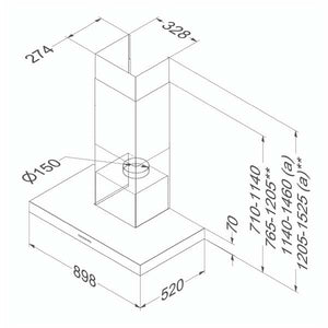 Novy Salsa Wandhaube mit Randabsaugung