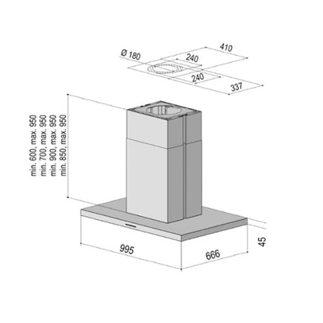 Berbel Smartline BIH 100 ST Inselhaube
