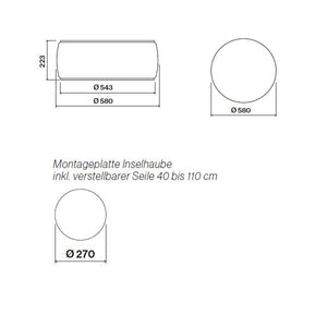 Design-Inselhaube Falmec Soffio Effektbeleuchtung
