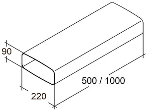 Vierkantrohr ohne Muffe 100 cm lang weiß