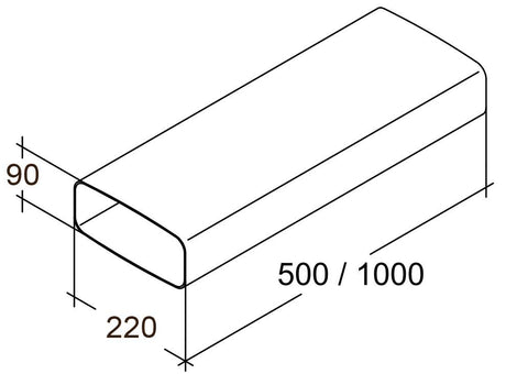 Vierkantrohr ohne Muffe 100 cm lang weiß