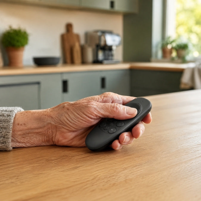 Ergonomische und barrierefreie Bedienung der Küchentechnik mittels originaler Fernbedienungskomponenten.