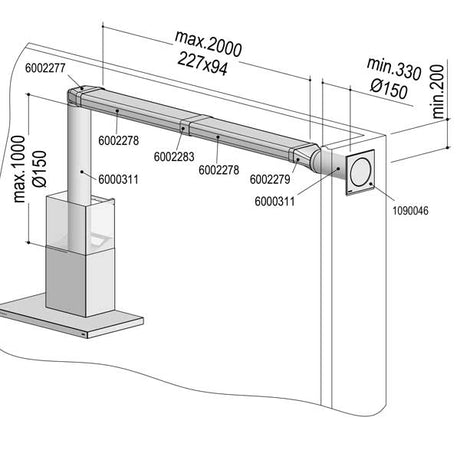 Berbel Abluft-Set III Flach 150 bT